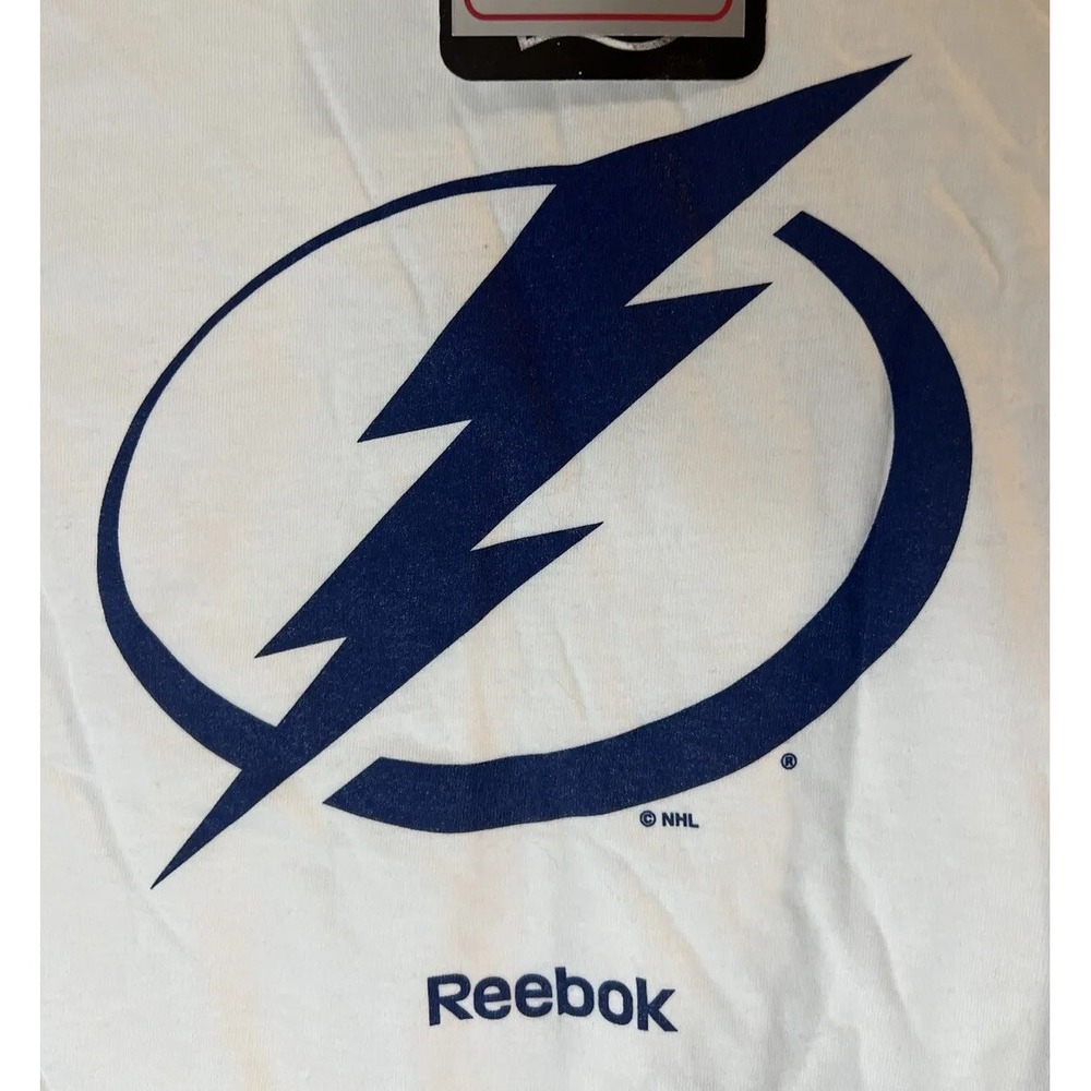 Reebok Face Off Apparel SLD TEE SS White Tampa Bay Lightning NHL Small T-Shirt S - Picture 2 of 4